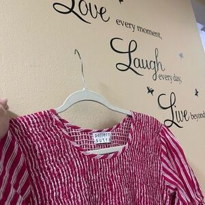 Red Smocked Gingham Women's Dress